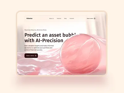 Riskwise - AI tool 3d design inter interface simple ui uiux webdesign
