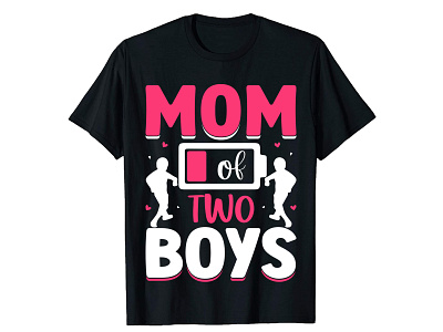 MOM OF TWO BOYS T-SHIRT DESIGNS mothers day t shirt