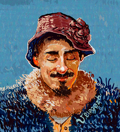 Vincent illustration man in a hat portrait vincent van gogh