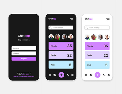 Chat App Design app chatapp design graphic design shiftnudge ui uidesign ux