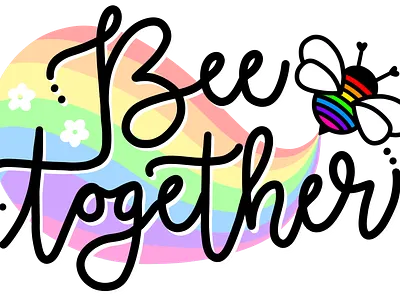 Bee Together Logo Sticker graphic design illustration logo pride print sticker