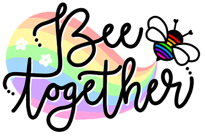 Bee Together Logo Sticker graphic design illustration logo pride print sticker