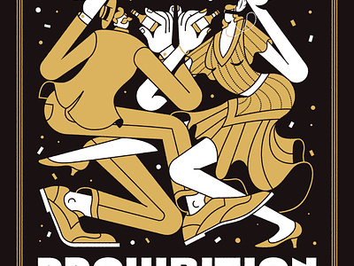 Summit Prohibition Repeal Day 90th 1920s 1930s art deco beer brewery character design charleston dancing gold foil illustration minnesota prohibition