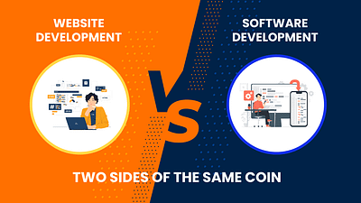 Web Development vs. Software Development graphic design