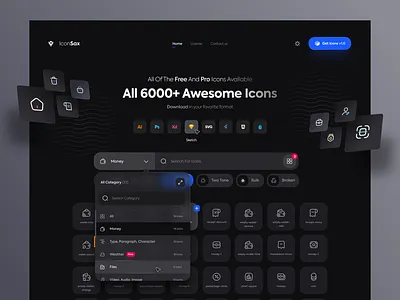 IconSax Web Design🔥 creative dark design icon iconsax landing trend ui uidesign uiux web web design website