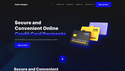 Cyber Shopper - Online Credit Card Payment Landing Page design landingpage ui uidesign webdesign