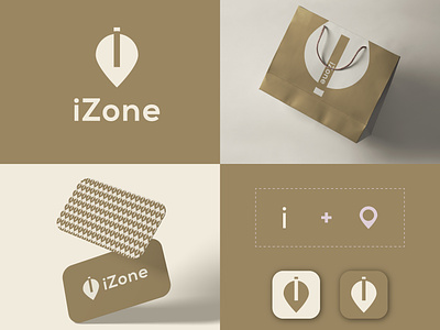 iZone Logo Design app area branding connect custom logo delivery identity illustration izone lettering local location logo logo mark minimal modern logo pin symbol vector zone