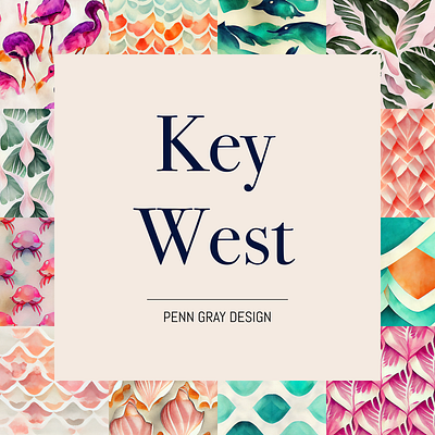 Key West Collection colorful illustration key west surface pattern watercolor