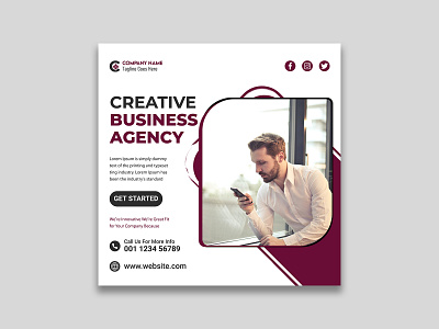 Corporate Social Media and Instagram Post Template ads advertise agency branding business social media commercial corporate banner corporate social media corporate social media post design digital marketing graphic design instagram post template logo marketing sichonnu social media post twitter social media post
