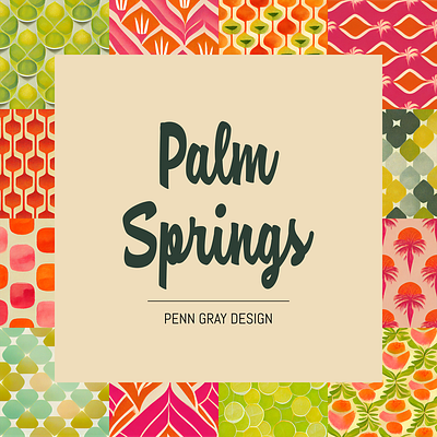 Palm Springs Collection graphic design pattern seamless surface surface pattern tileable watercolor