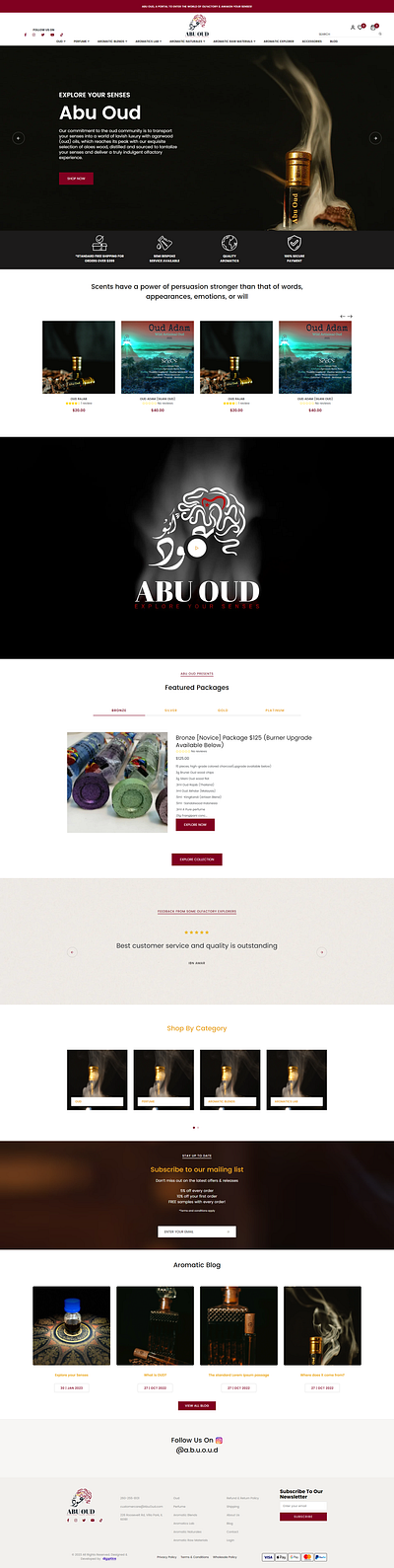 Abu Oud Website branding design uiux web deisgn