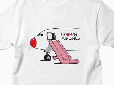 Clown Airlines clown design glenn jones glennz illustration illustrator plane tee tshirt vector whoopee cushion