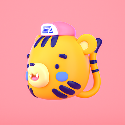 🐯🧢 3d animation blender cap character cinema4d design digital art dojo studio horoscope illustration kawaii octane render tiger