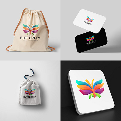 Butterfly- Logo Design (Unused ) best logo brand identity branding butterfly logo design (unused ) butterfly logo company logo logo logo design logo idea logo mark logo mater logo type logofulio marketing logo