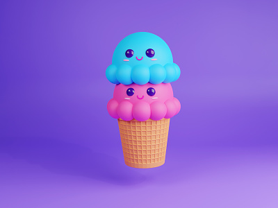 Tobby; The cute Ice Cream 3d art artwork blender fun illustration