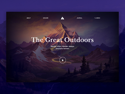 Concept "The Great Outdoors" 3d animation app art branding design flat graphic design icon illustration illustrator logo logo design minimal typography ui ux vector web website