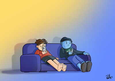 Antisocial social couch animation design illustration illustrations