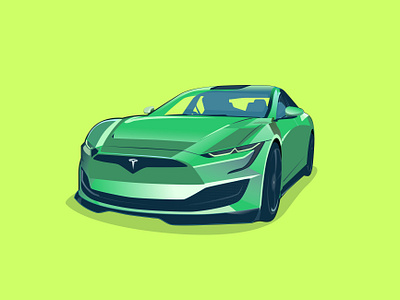 Tesla Car Design - Figma automobile car design digital drawing drive fast figma graphic design green illustration logo logo design sketch tesla vector vehicle