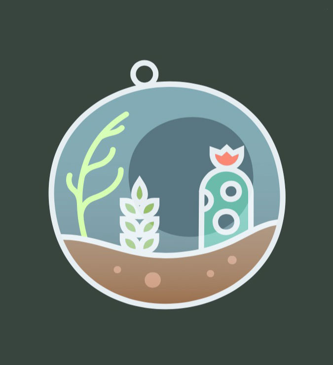 bubblegum terrarium logo icon iconography or something