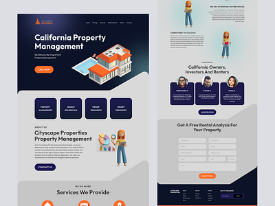 Cityscape Properties - property management company design graphic design landing ui web design