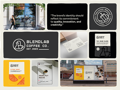 BlendLab Coffee Co. adobe illustrator billboard brand design branding business card coffee design graphic design logo logo design packaging poster visual identity