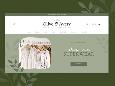 Online store concept "Olive & Avery" / 01 app art branding design flat graphic design icon illustration illustrator logo logo design minimal typography ui ux vector web website