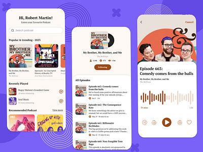 Podcast App Concept app ui card design daily 100 dailyui dribble dribble shot home screen listing materialdesign mobile app podcast podcast app trending