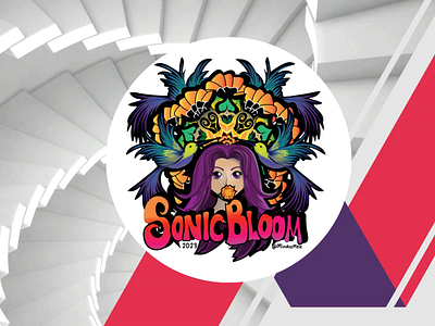 Sonic Bloom 2023 Sticker branding design festival design graphic design illustration product design psychadelic design sticker sticker design