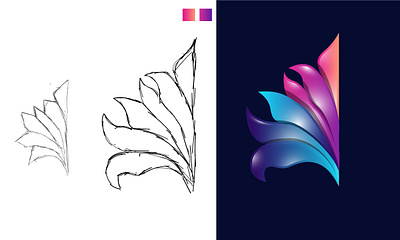 Re-Create symbol 3d icon illustrator logo vector