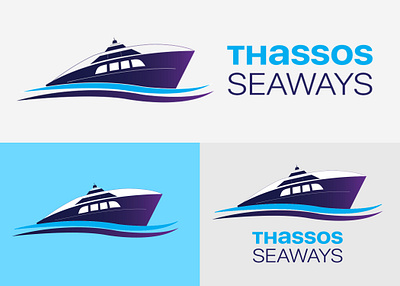 Thassos Seaways logo branding design icon illustrator logo ship