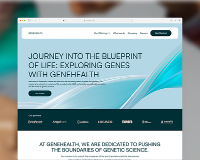 Genehealth Landing page blue clinic design health healthcare hospital landing page ui ui design uidesign uiux ux website