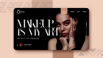 Queen Makeup Web Design 90daysdesignuploadchallenge adobe xd animation beauty creative process. creativeprocess design figma graphic design makeup motion graphics retouch ui uiux userexperience uxdesign webdesign woman