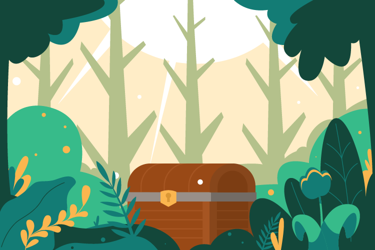 Opening a Treasure Chest after effects animation character rig chest design forest gem illustration intro jungle legend of zelda link motion graphics nintendo rubber hose sunrise treasure vector youtube zelda