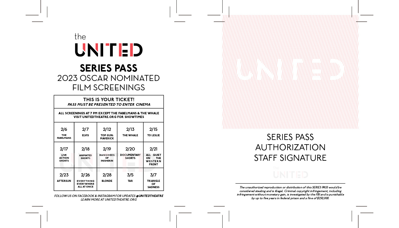 Example of Series Pass / Multi-Ticket 2023 Oscar Nominated Screenings