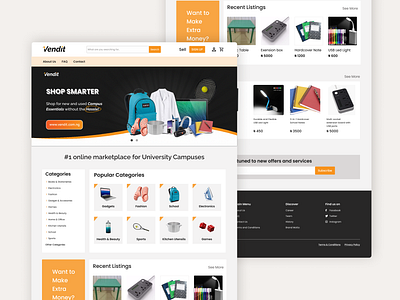 Vendit - Landing Page E-commerce Website branding design landingpage ui uiux website
