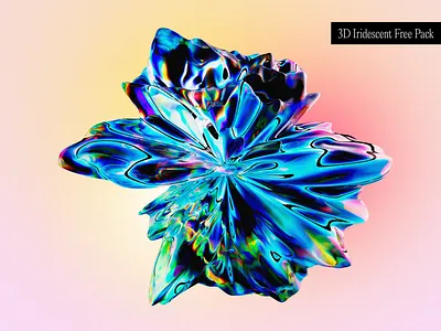 Free stuff - 3D Iridescent Pack 3d assets backgrounds branding colorful free glass graphic design holographic illustration iridescent pack