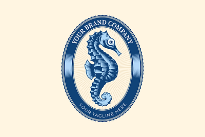 Seahorse Vintage Logo branding design graphic design icon illustration logo vector