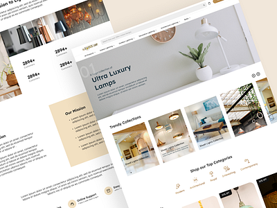 Lamps E Commerce Landing Page Website buy decorative light e commerce lamp landing page light luxury shop ui design webpage website