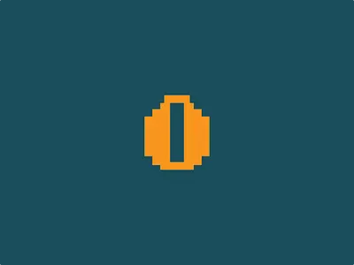 Pixelated O branding logo logo design