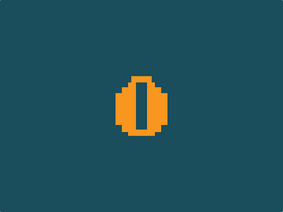 Pixelated O branding logo logo design