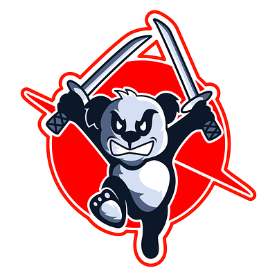 Ninja Panda Cartoon Mascot cartoon character cartoon mascot design gaming logo graphic design logo