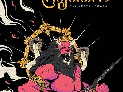 SRI KERTANEGARA animal branding gods illustration lettering lion snake typography