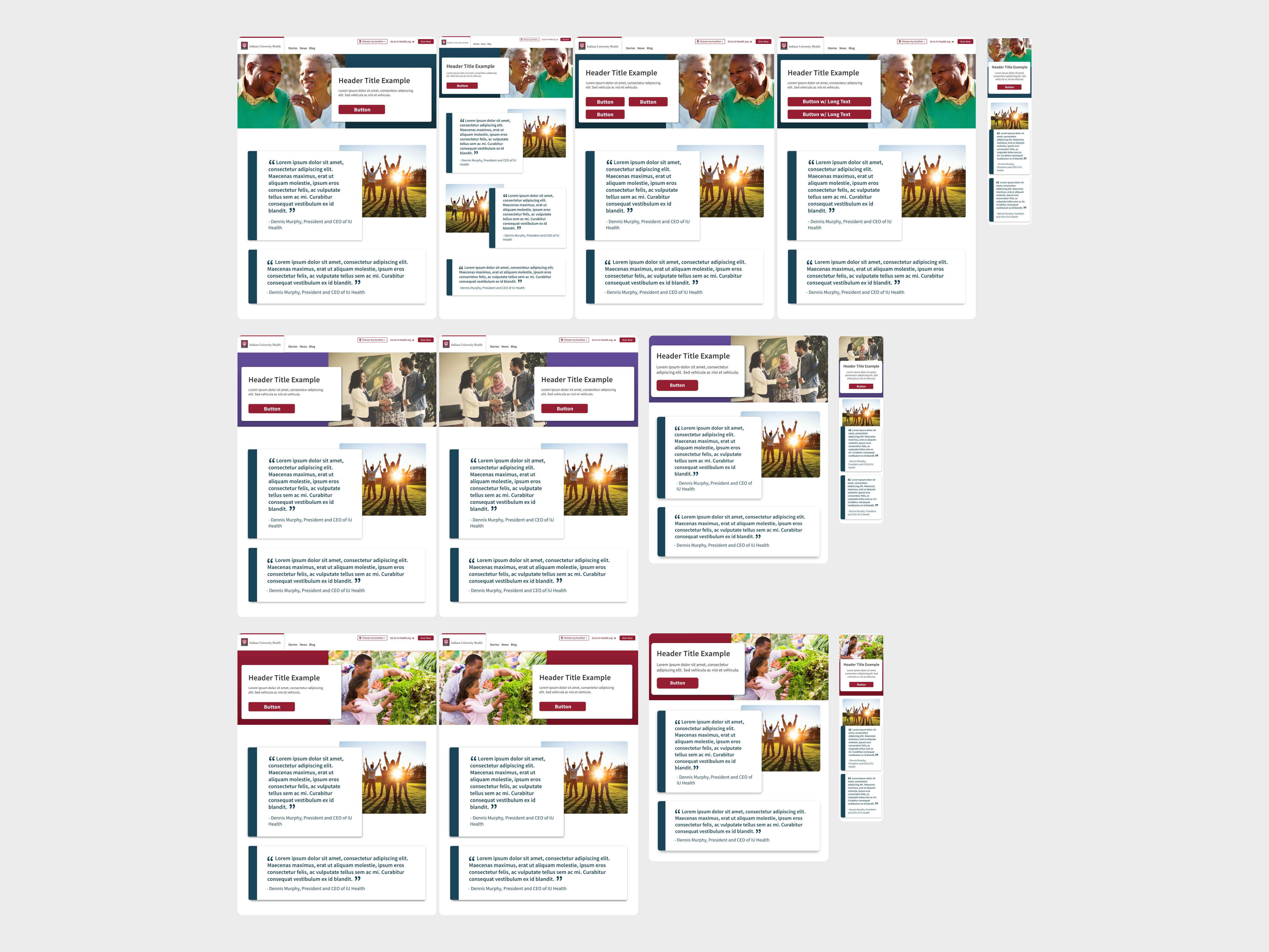 Campaign page responsive design mockups