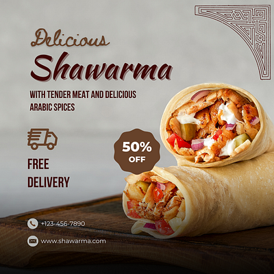 SHAWARMA SOCIAL MEDIA POST 3d animation branding design graphic design illustration logo motion graphics social media post typography ui ux vector