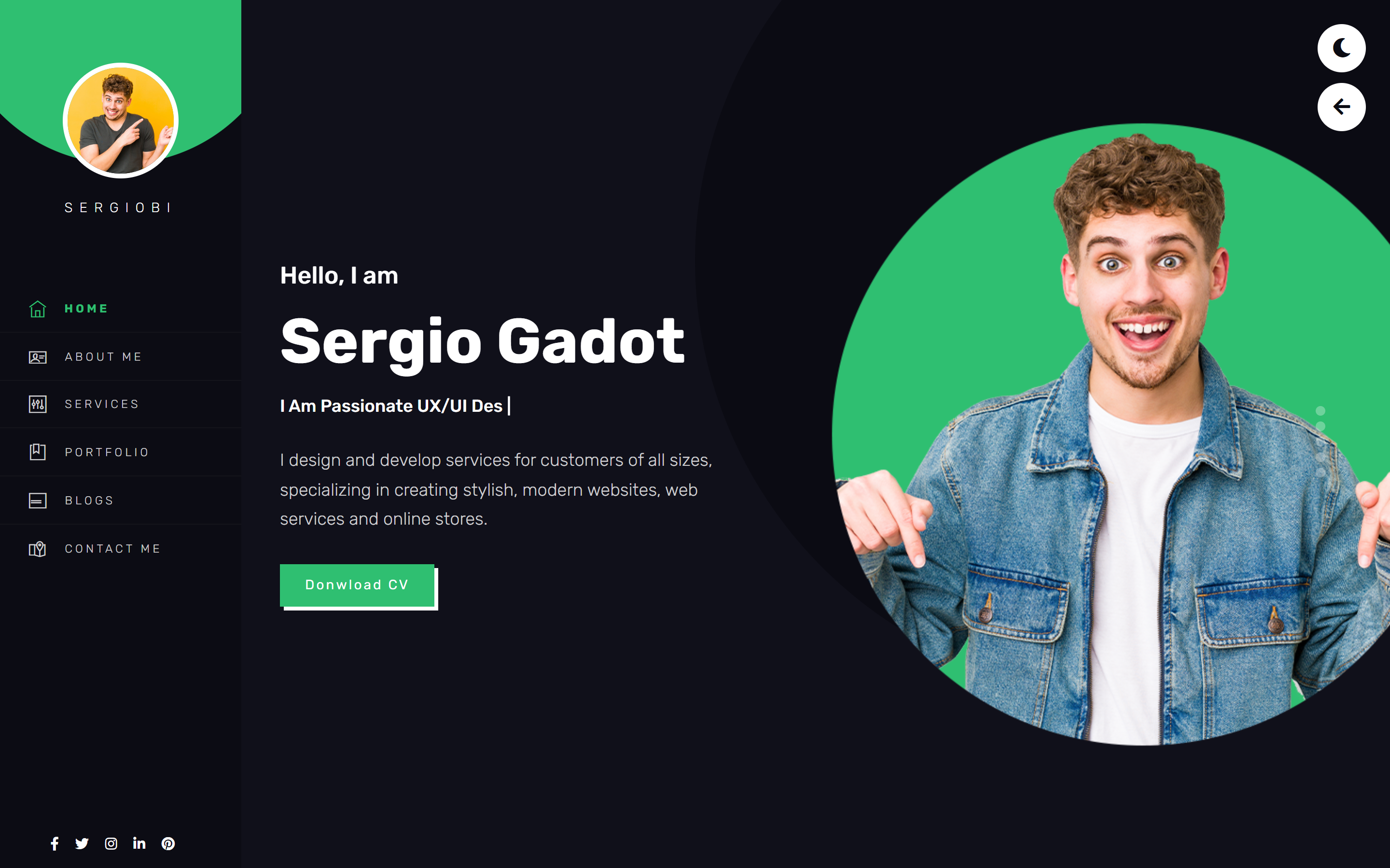 Sergio – Bootstrap 4 Personal Portfolio bootstrap branding design graphic design illustration logo template theme ui vector