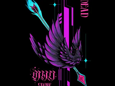 DEAD CROW animal apparel branding crow geometric illustration lettering