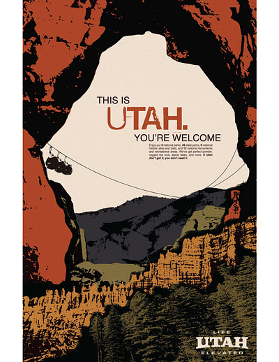 Utah Travel Poster advertising design graphic design illustration poster travel poster typography
