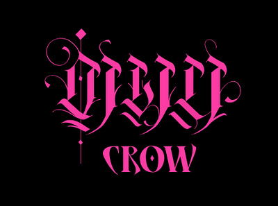 CROW black letter branding design gothic lettering logo