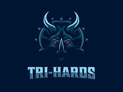 Tri-Hards basketball branding design dinosaur illustration illustrator logo sports logo triceratops vector