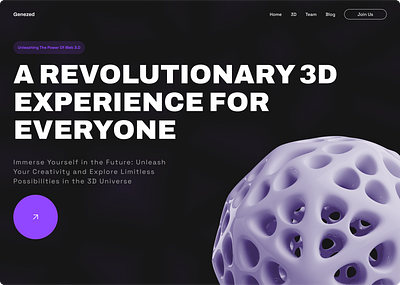 Genezed - A Web3 Inspired Design. 3d design typography ui web design web3